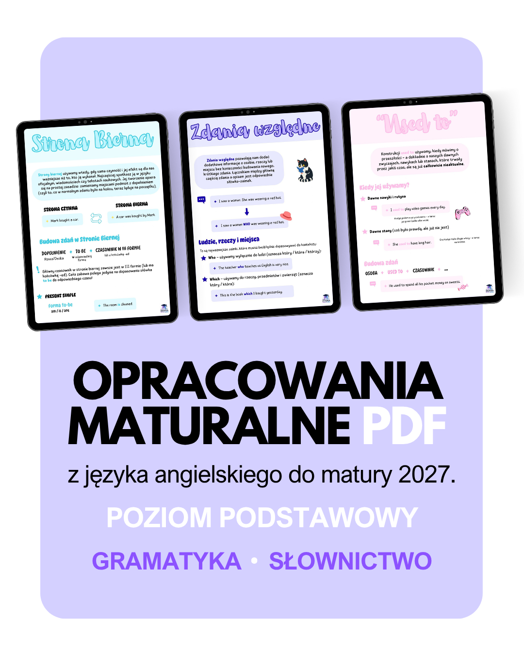 Notatki maturalne z języka angielskiego na poziomie podstawowym gramatyka słownictwo do matury plik pdf strona bierna czasy gramatyczne tryby warunkowe
