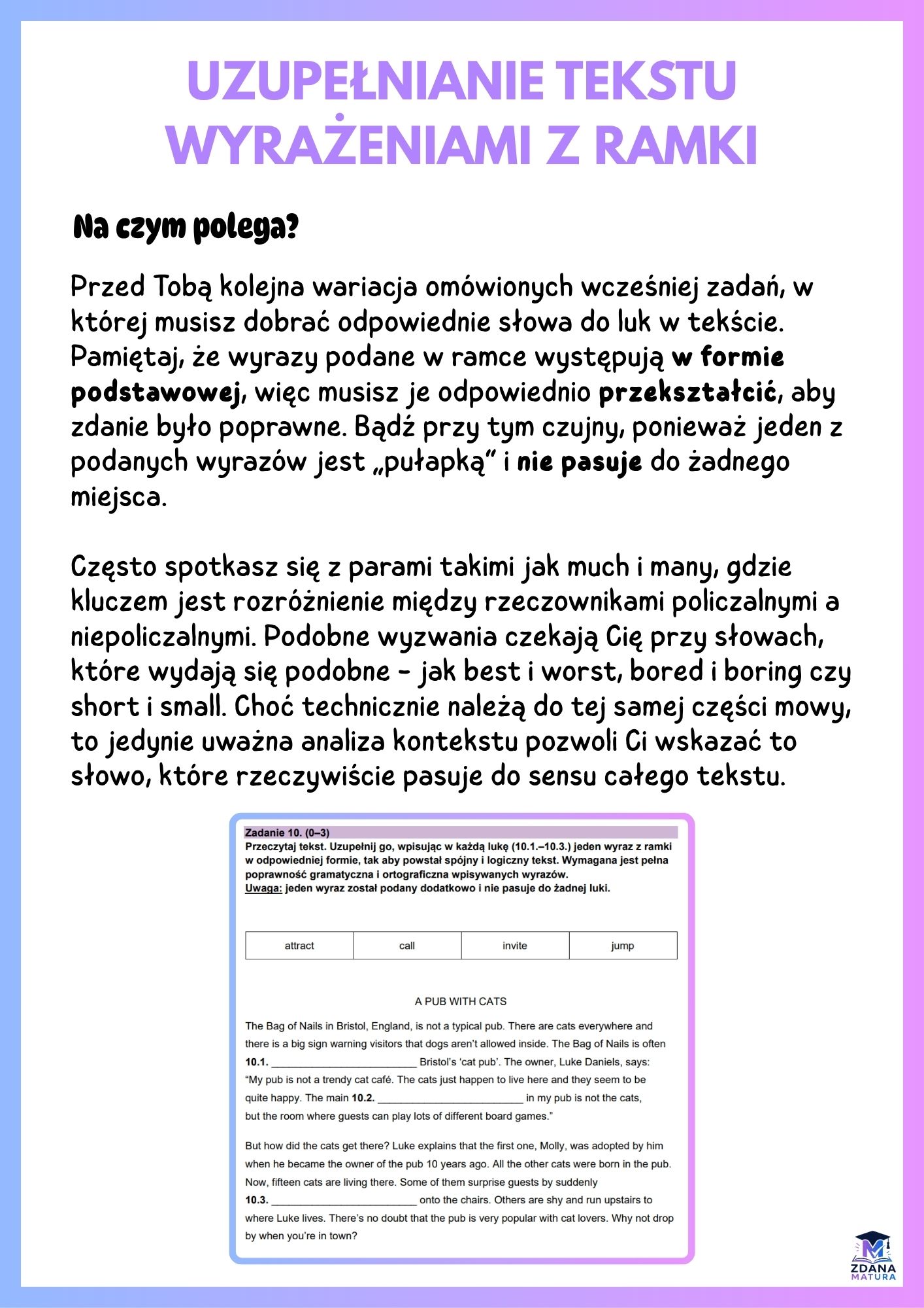typy zadań matura język angielski notatki maturalne
